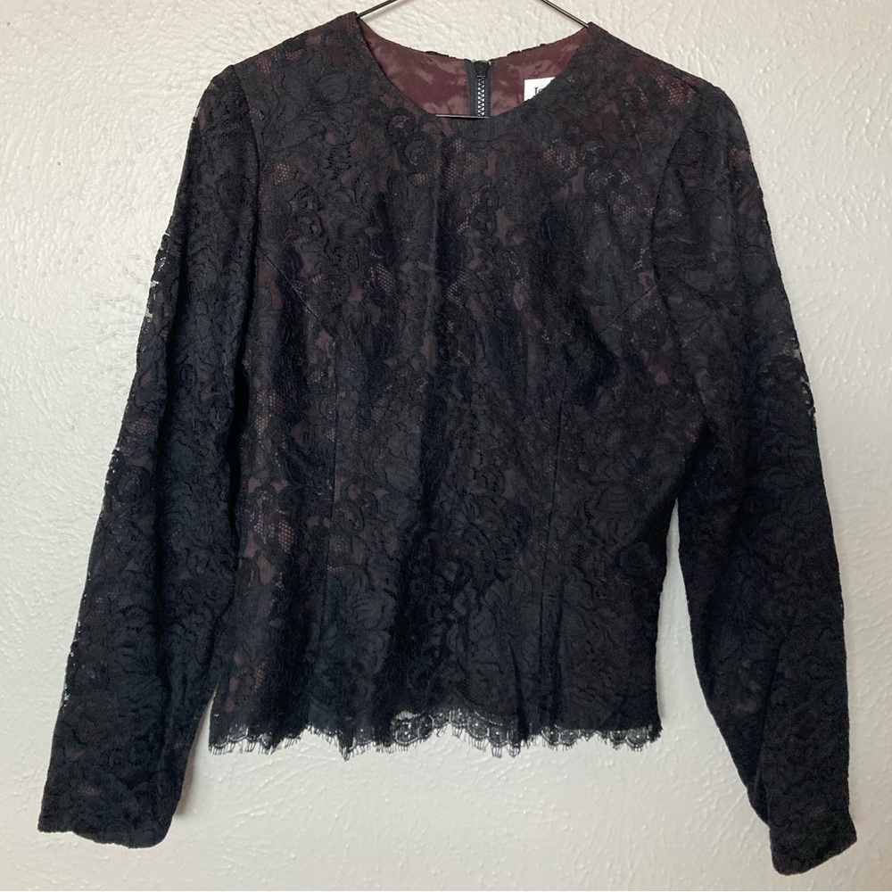 Vintage 90’s Josephine Sasso black Lace zip blouse
